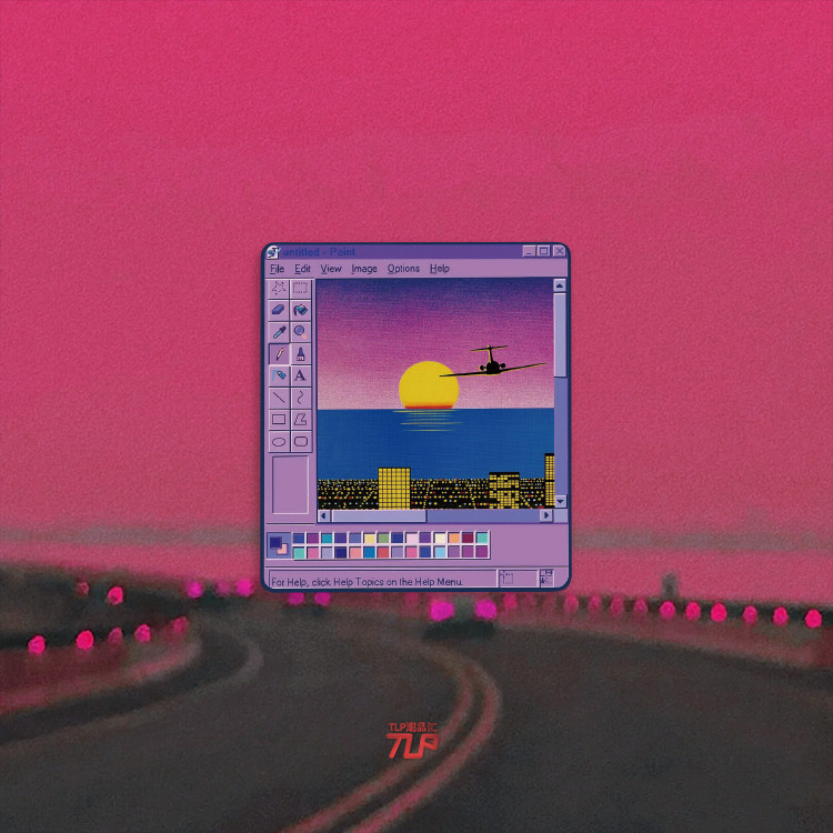 TLP反光贴 复古绘画板 蒸汽波梦核晚霞落日  平板平面 防水贴纸,3C数码配件,笔记本炫彩贴,淘宝优惠券,粉丝福利购,淘宝优惠卷