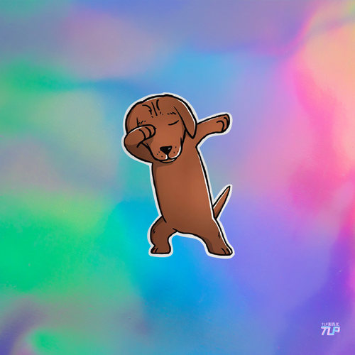 反光车贴dab举手动作腊肠犬TLP