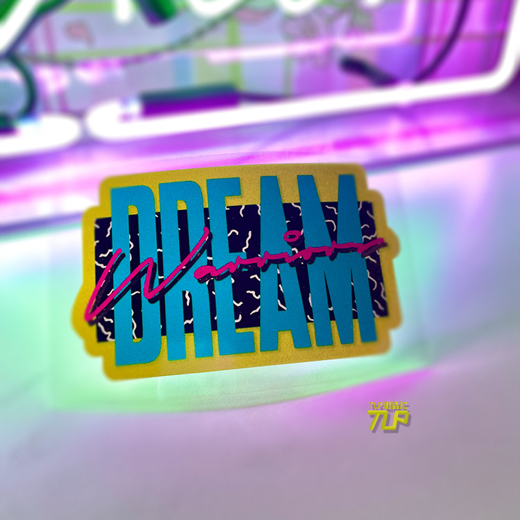 tlp反光车贴 梦想守卫者 英文艺术字 复古风蒸汽波防水多用贴纸