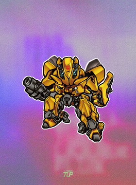 TLP反光车贴 变形金刚Transformers大黄蜂BumblebeeQ版卡通贴纸