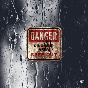 TLP反光车贴 DANGER恐龙区域危险警示警告牌侏罗纪公园电影贴纸