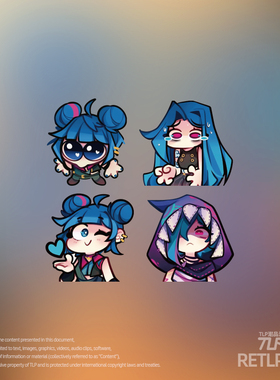 RETLPER镂空车贴 四阶段爆爆 JINX 可爱表情包双城 汽摩防水贴纸