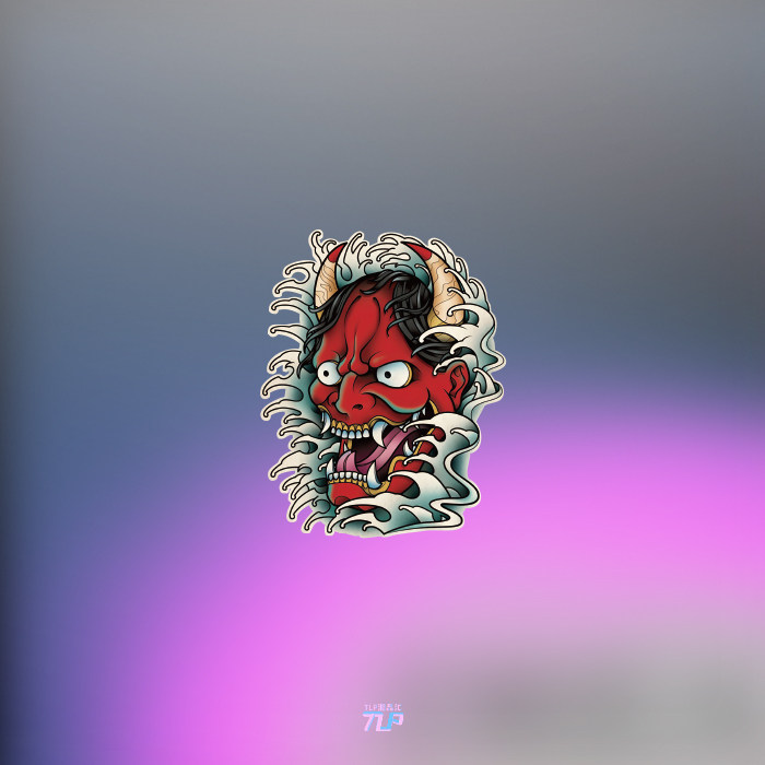 tlp反光车贴 日式鬼怪面具般若厉鬼汽车纹身行李箱贴纸防水摩托车