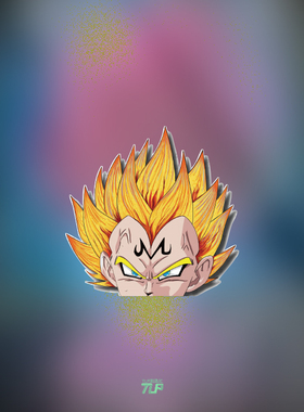 TLP反光车贴 七龙珠魔人贝吉塔Vegeta超级赛亚人头像防水遮痕贴纸