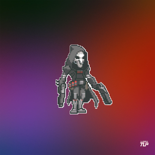 TLP反光车贴 守望先锋喷漆涂鸦周边死神喷子 Q版像素游戏贴 贴纸