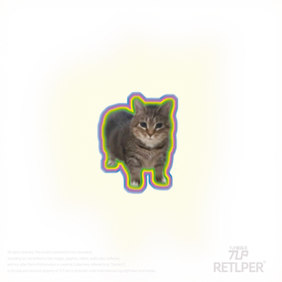 RETLPER反光贴纸 oiiai旋转电音猫 可爱meme汽摩装饰平面防水贴纸