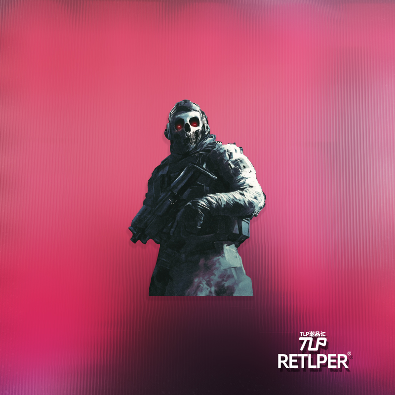 RETLPER反光贴纸 原创 cos幽灵面罩男cod 平面防水汽摩贴纸