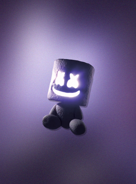 TLP反光贴纸  电子音乐棉花糖小熊XX叉叉眼DJ Marshmello平面贴纸