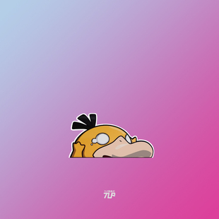 宠物精灵宝可梦口袋妖怪可达鸭Psyduck慌张玻璃贴纸 TLP反光车贴