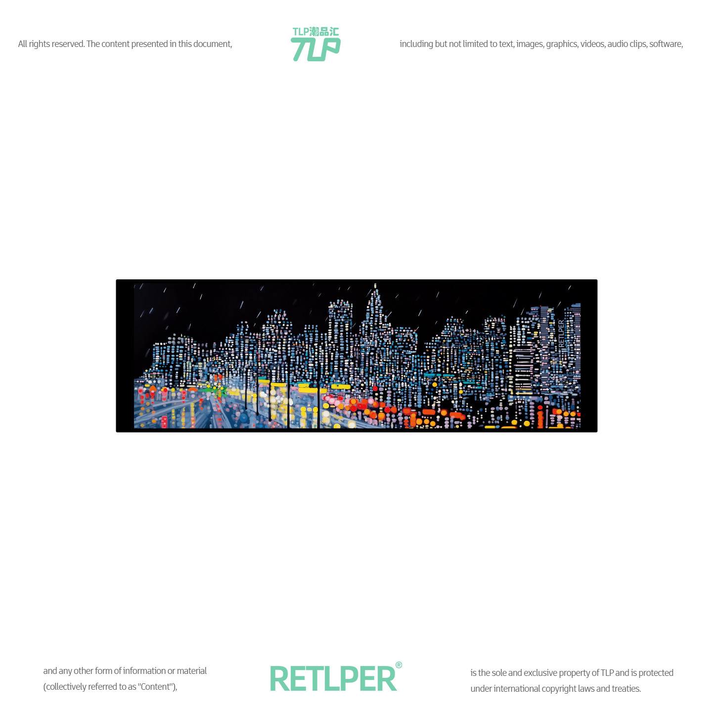 RETLPER反光车贴 原创 雨夜都市灯火景色 汽摩防水后风挡平面贴纸