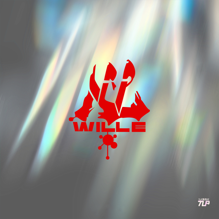 tlp镂空车贴 新世纪福音战士反nerv组织wille标志logo动漫贴纸