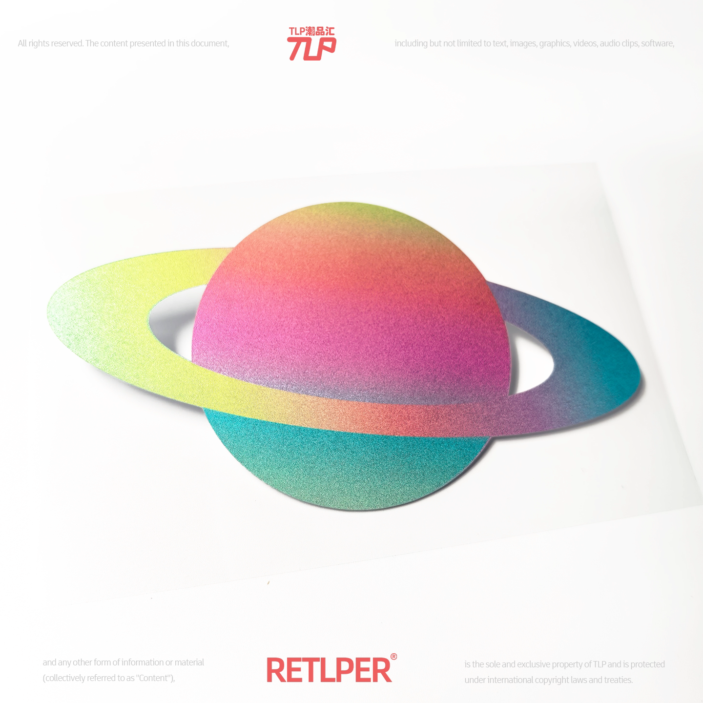 RETLPER反光车贴 80年代季渐变星球土星行星星环宇宙太空防水贴纸