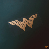 TLP镂空车贴 神奇女侠Wonder Woman双W标志亚马逊天堂岛贴纸