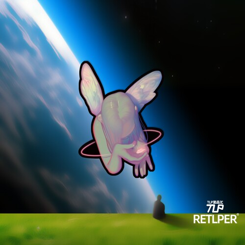 RETLPER反光贴 原创 献吻小天使精灵 立体感平面防水汽摩贴纸
