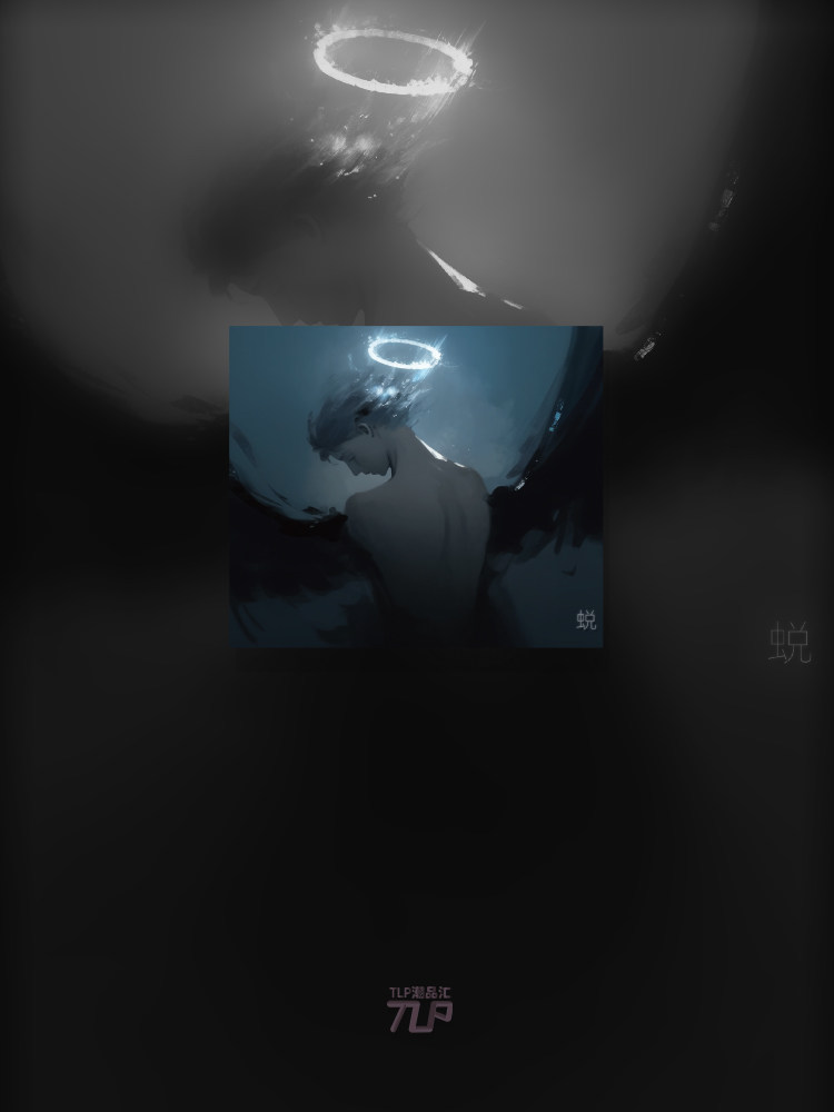 tlp反光贴 原创 天使光环恶魔蜕变转换 小众画风方形多用防水贴纸