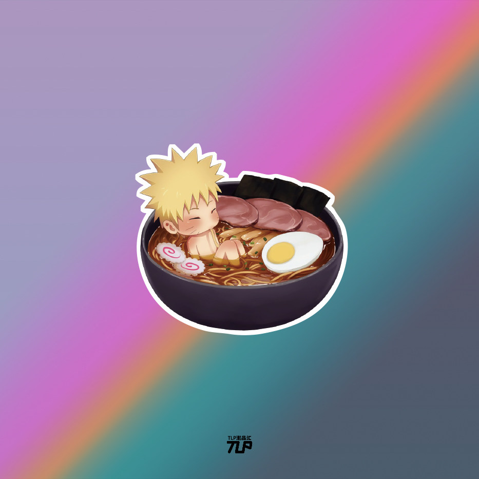 tlp镂空车贴 火影忍者鸣人一乐拉面 笔记本贴行李箱贴机箱贴墙贴