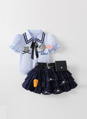 女童夏装兔子警官儿童衣服jk裙子套装公主裙疯狂动物城朱迪连衣裙