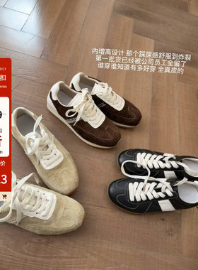 TMHSTUDIO磨砂头层真牛皮女鞋