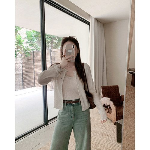TMH老钱亚麻针织上衣