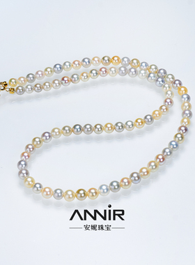 彩虹 Akoya珍珠项链 7-8mm 14K金 1212H00DY 不含定位扣