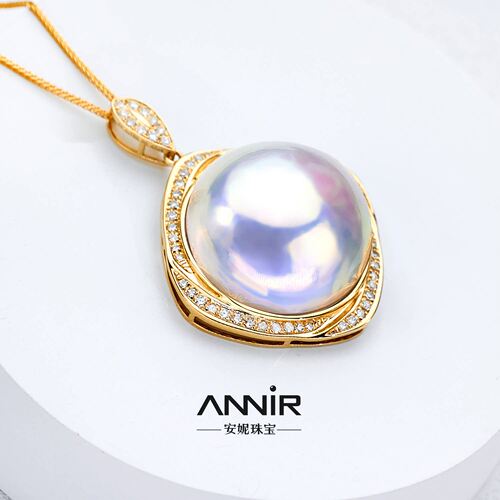 选“白龙马”海水马贝18K金 钻石  21mm±  1781H00DY（吉尔德）