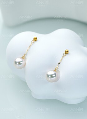 “熊猫” 海水Akoya耳环 9-10mm 18K金 415H000DY