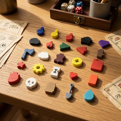 【爱桌游】桌游配件木质token标志物模型棋子计数自制diy彩色实木