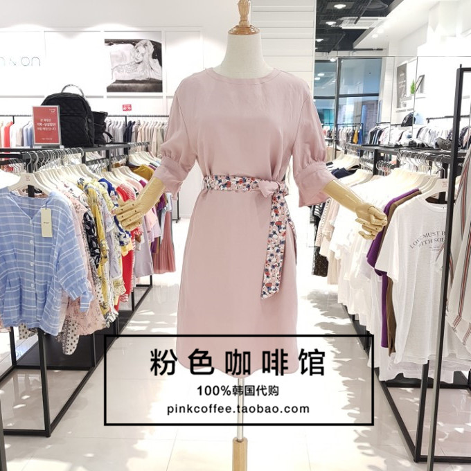 折扣韓國直發專柜正品OLIVE DES OLIVE18夏女圓領連衣裙YW8MO313