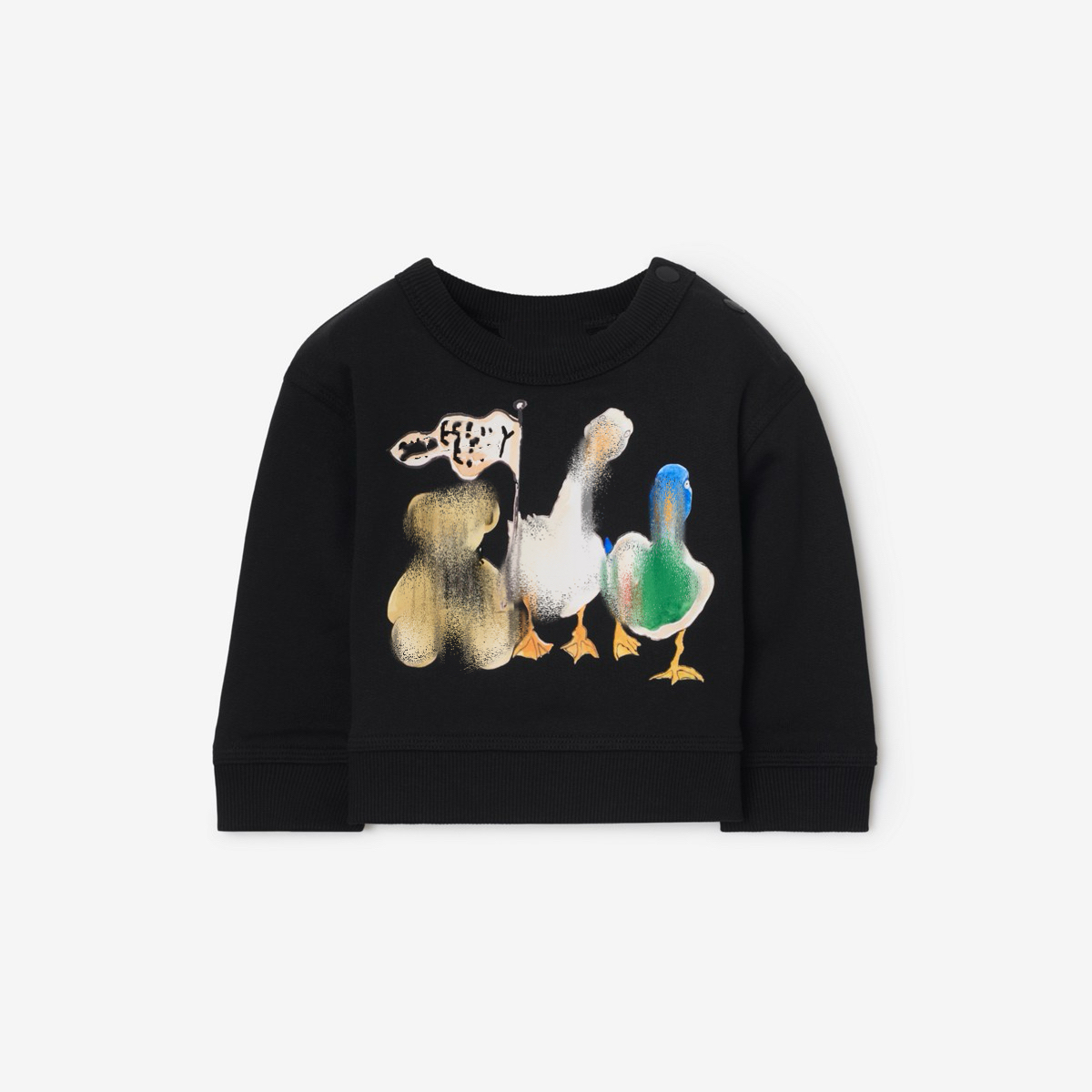 25 The new Italy male girl baby baby The bear duck printing Short sleeve pure cotton Sweater Round neck T-shirt tops