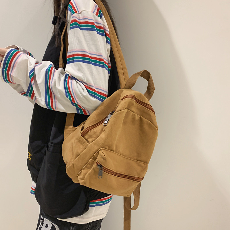 2023 NEW MINI SMALL SCHOOLBAG JAPANESE AND KOREAN CASUAL FASHION CANVAS BACKPACK STUDENT SOLID COLOR VERSATILE TABLET BACKPACK