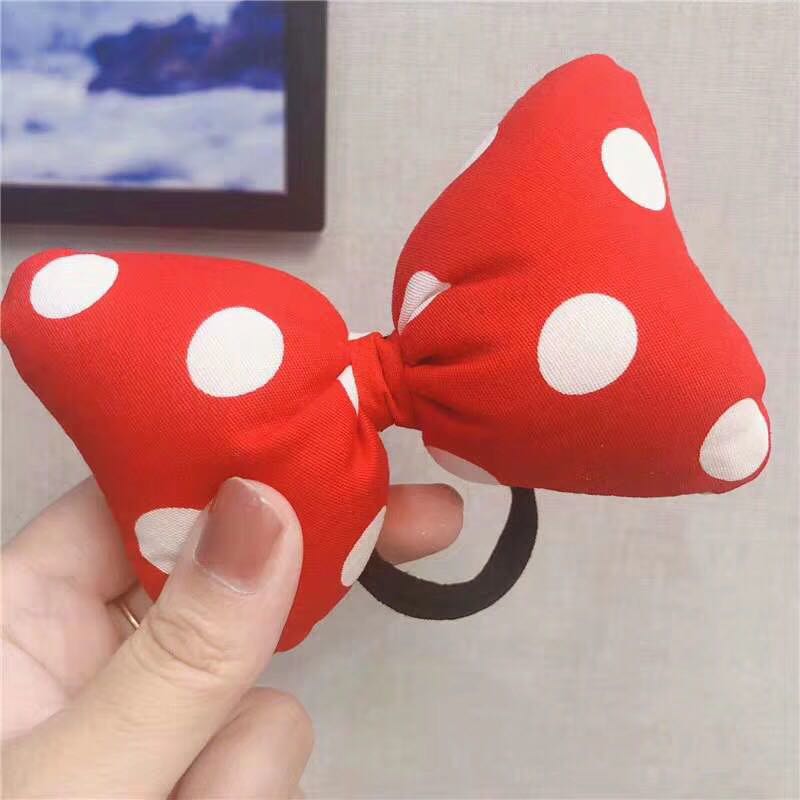 可爱风红色波点米奇发绳大蝴蝶结