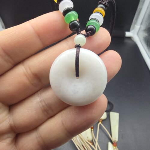 南阳玉独山玉独玉白色料精品平安扣吊坠直径25MM26MM28MM