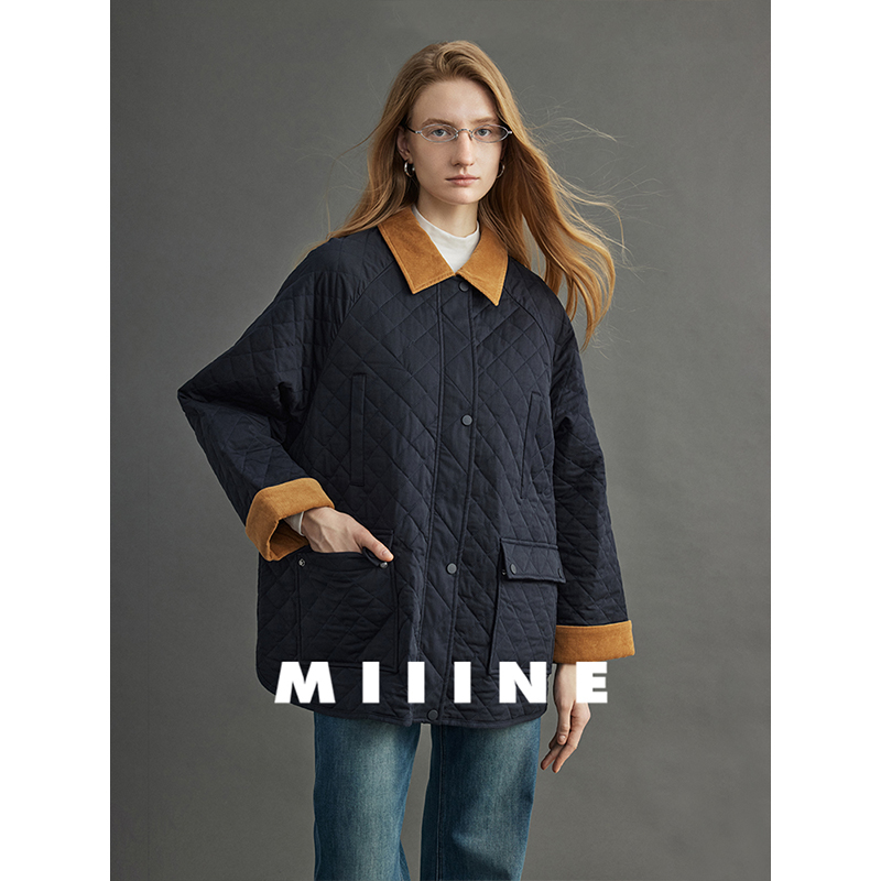 Miiine遮肉显瘦休闲感棉服