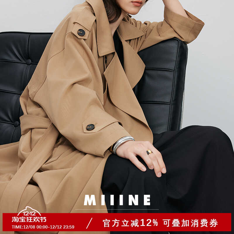 高级感轻熟卡其色风衣靓影百搭