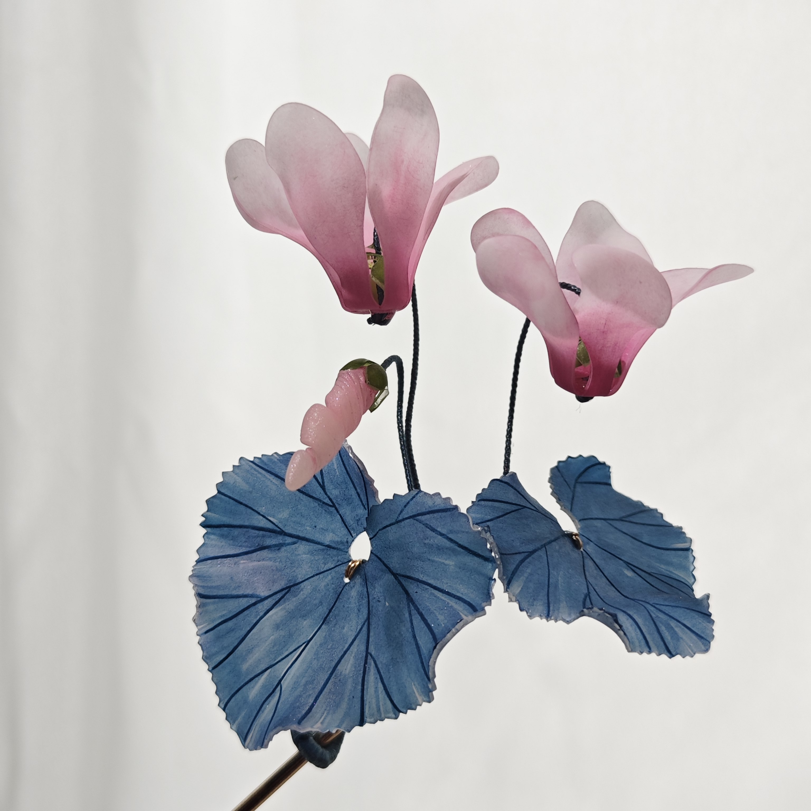 仙客来发簪半热缩定制簪子仙女款