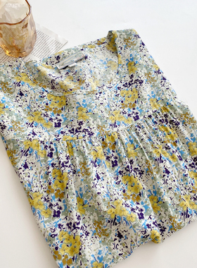 PJJ 黄色小花短袖连衣裙NK37124