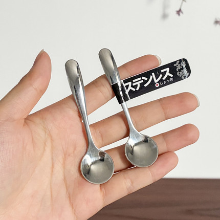 外贸原单特小号勺不锈钢咖啡勺子创意匙小圆勺迷你特小调羹7厘米