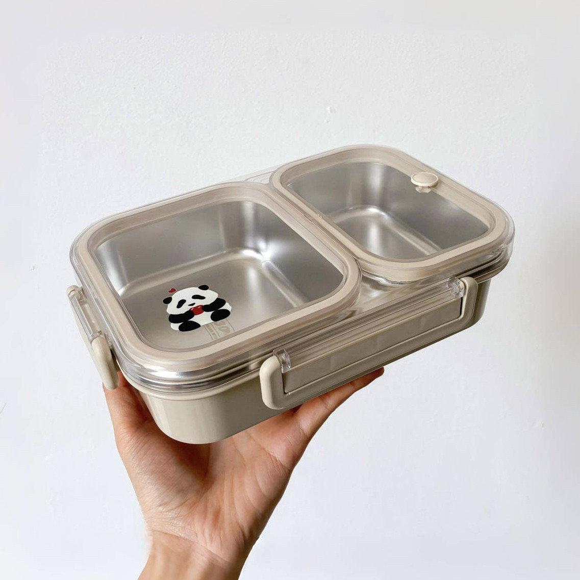 高颜值304不锈钢双格饭盒可微波炉加热分隔密封大容量上班带饭ins,餐饮具,饭盒/保温桶/保温提锅,淘宝优惠券,粉丝福利购,淘宝优惠卷