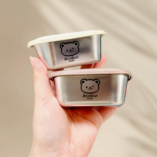迷你便携蘸料304不锈钢调味盒卡通小熊碟子带盖番茄酱沙拉酱汁杯