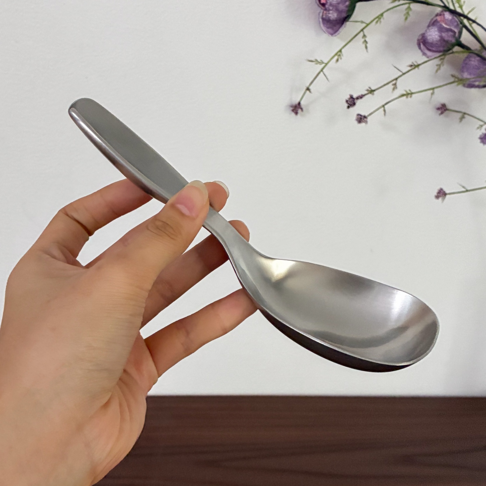 高颜值304不锈钢砂光螺蛳粉勺大勺子嗦粉家用大头勺分汤公用饭勺