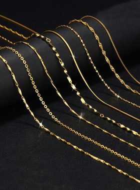 镀金蛇骨链盒子链女款个性锁骨链