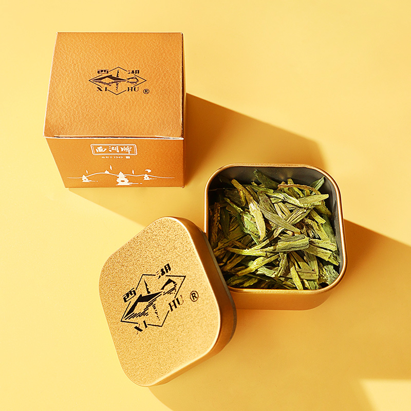 雨前西湖牌浓香龙井茶8g小罐品鉴