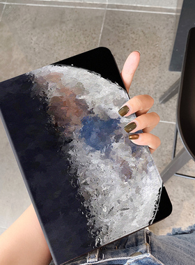 文艺简约2021新款iPad Air3保护套mini5平板壳pro11带笔槽iPad10适用苹果air2皮套8迷你4全包12.9寸书本9代67