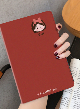 原创简约卡通iPad Air2保护套mini6平板壳pro11笔槽10十代9适用苹果air4亚克力3迷你5皮套12.9寸书本7防摔8代