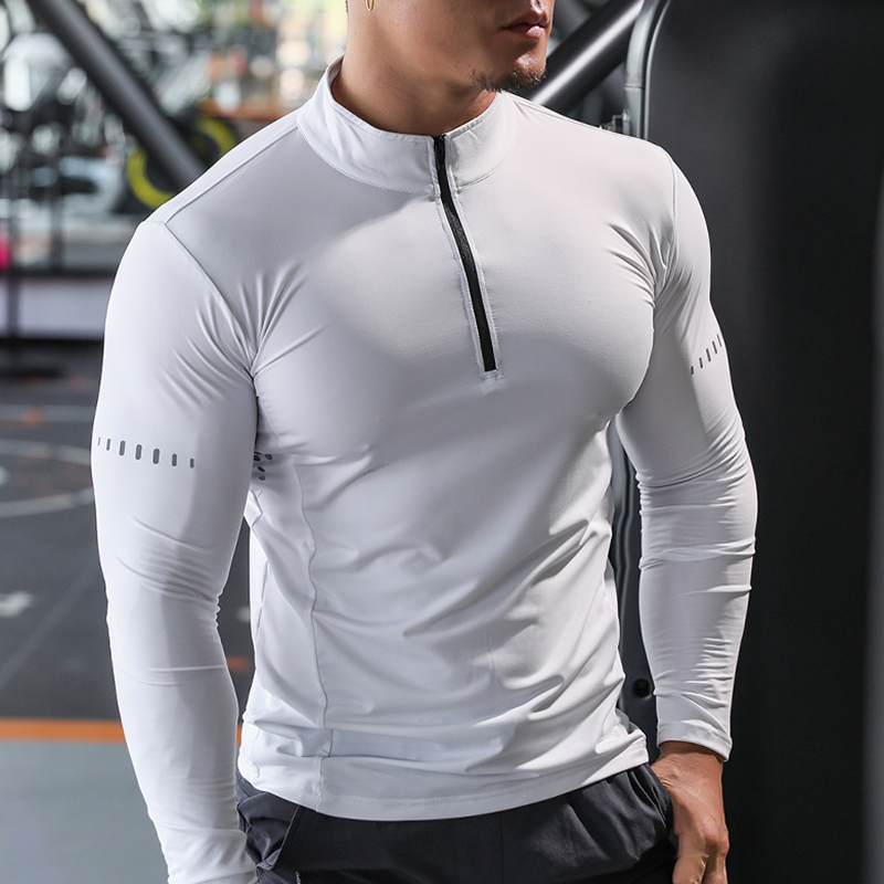 撸铁狼长袖弹力健身衣速干透气