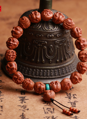 龙纹桃核雕刻手链男女佛珠