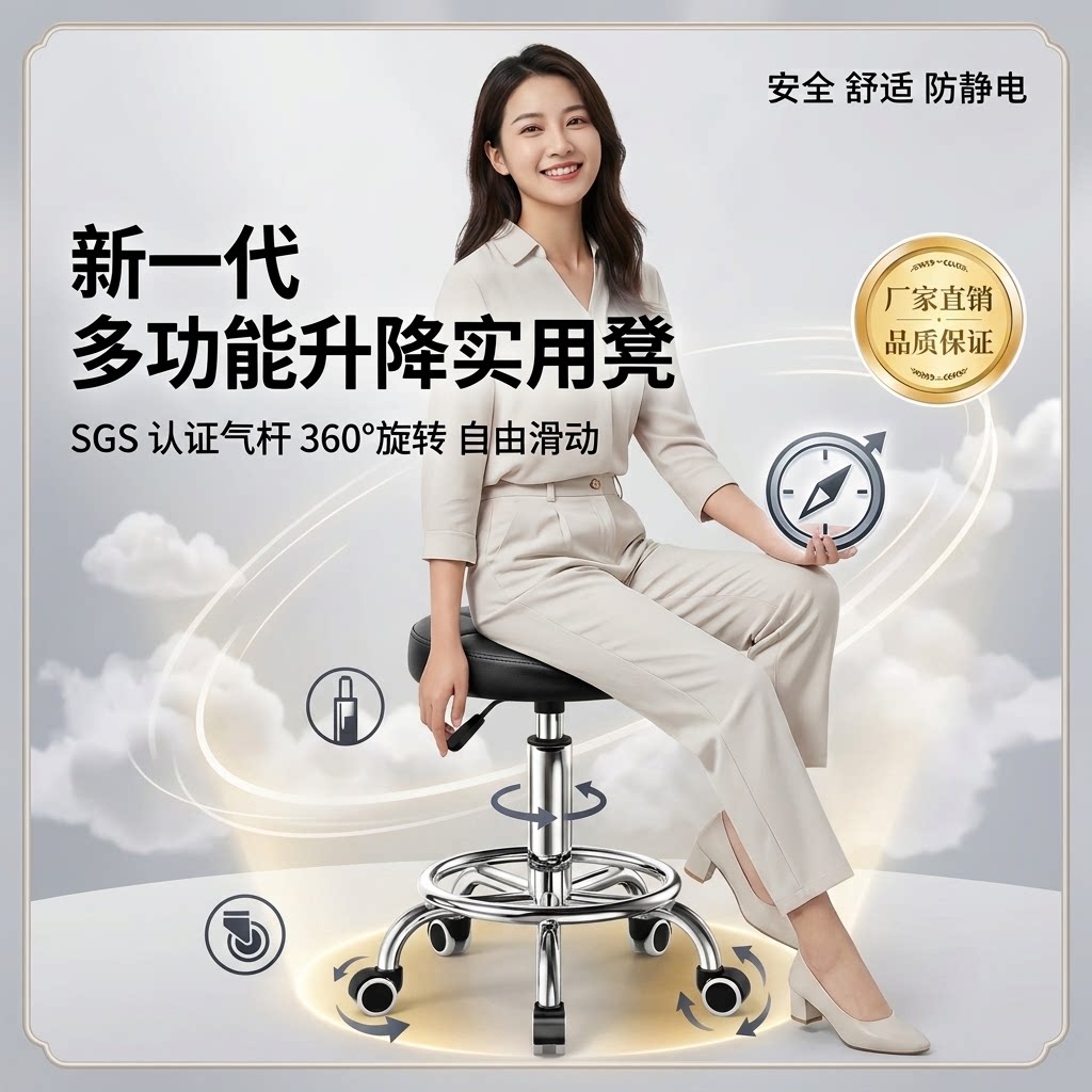 吧台椅升降旋转酒吧椅子家用圆凳高脚凳美容凳子车间凳大工凳美发