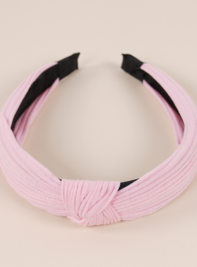 简约纯色布艺打结清新针织条纹头饰发卡头箍宽边发箍hair hoop