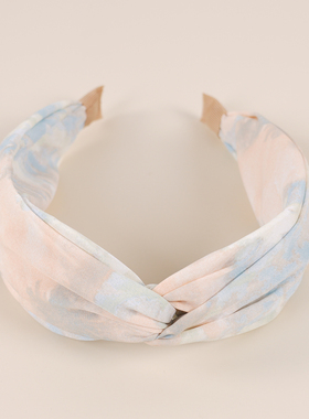 交叉宽边时尚扎染多彩布艺头饰发卡发箍hair hoop hair band
