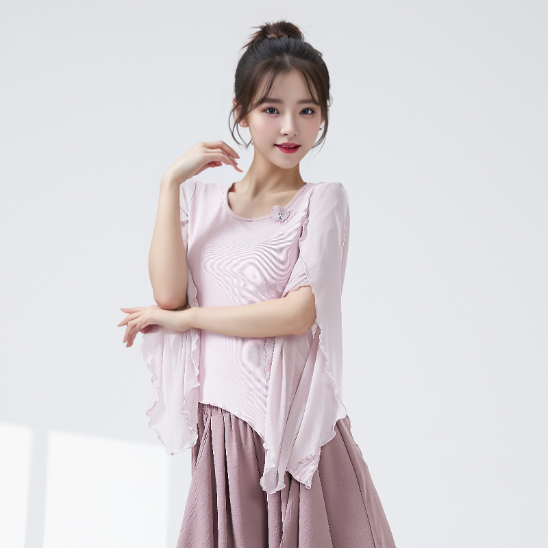 古典舞纱衣女花瓣袖飘逸显瘦舞蹈